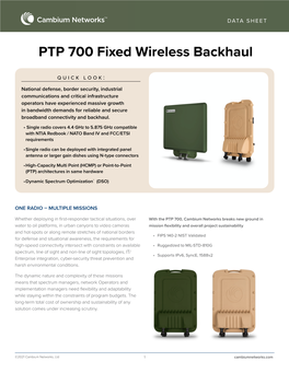 PTP 700 Fixed Wireless Backhaul