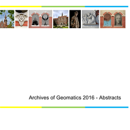 Archives of Geomatics 2016 - Abstracts