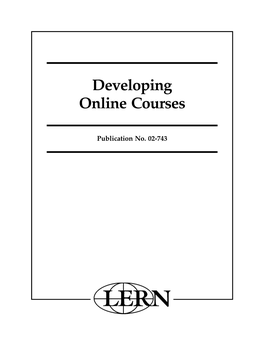 Developing Online Courses