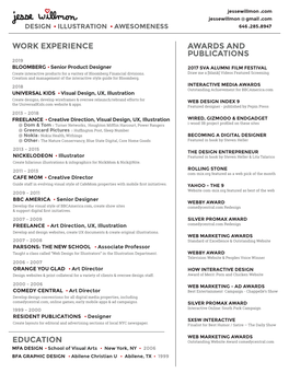 Work Experience Education Awards and Publications