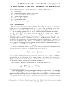 10. Electroweak Model and Constraints on New Physics 1 10