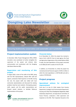 Dongting Lake Newsletter October 2019, Issue 2