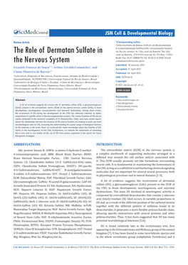 The Role of Dermatan Sulfate in the Nervous System