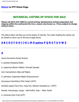 Pacific Tree Farms Stock Trees