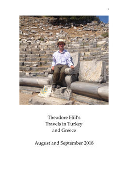 Theodore Hill's Travels in Turkey and Greece August and September 2018