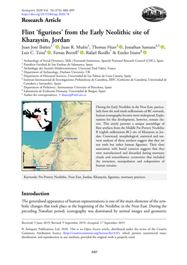 Flint 'Figurines' from the Early Neolithic Site of Kharaysin, Jordan