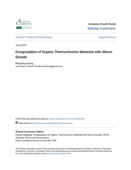 Encapsulation of Organic Thermochromic Materials with Silicon Dioxide