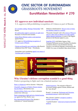 Euromaidan Newsletter # 270 CIVIC SECTOR OF