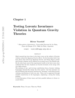 Testing Lorentz Invariance Violation in Quantum Gravity Theories