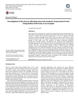 Research Paper Investigation of the Factors Affecting University