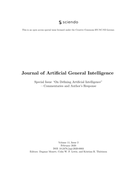 Journal of Artificial General Intelligence