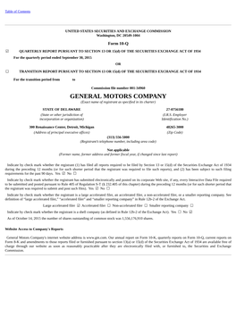 GENERAL MOTORS COMPANY (Exact Name of Registrant As Specified in Its Charter)