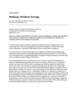 Defense Writers Group