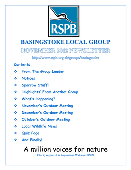 Basingstoke Local Group Website Is Currently Very Much Under Populated and It Would Be Appreciated If You Could Help out with Respect to This: Places to See Birds