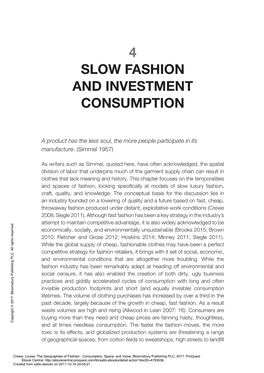 4 Slow Fashion and Investment Consumption