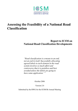 Full Report Assessing the Feasibility of a National Road Classification