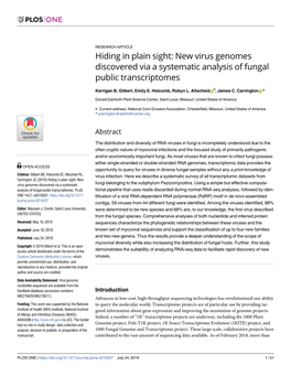 New Virus Genomes Discovered Via a Systematic Analysis of Fungal Public Transcriptomes