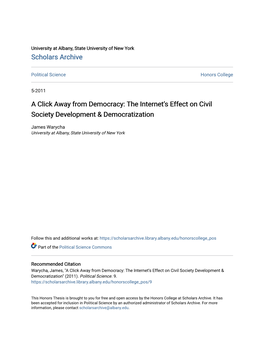 A Click Away from Democracy: the Internet's Effect on Civil Society