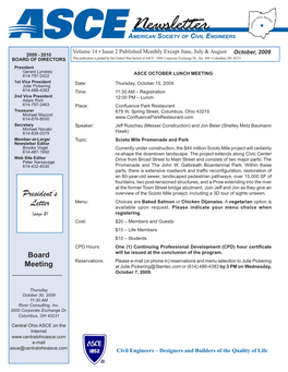 October 2009 Newsletter