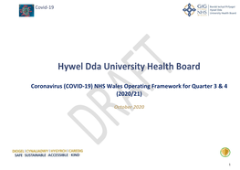 Coronavirus (COVID-19) NHS Wales Operating Framework for Quarter 3 & 4