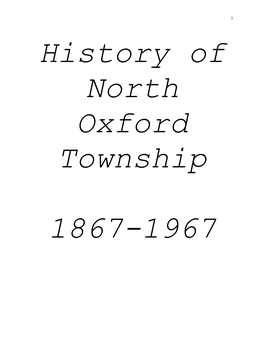 History of North Oxford Township 1867-1967