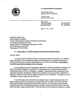 April 29, 2009 Kenneth W. Kaiser, Esq. Washington, DC 205-35-0000 S1