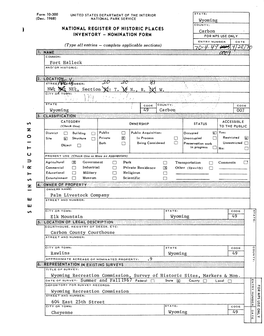 Fort Halleck National Register Form Size : 305.17 Kb Format