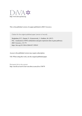 Piil: Visualization of DNA Methylation and Gene Expression Data in Gene Pathways