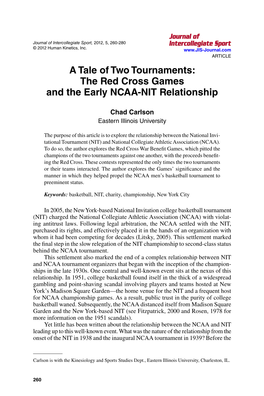 The Red Cross Games and the Early NCAA-NIT Relationship