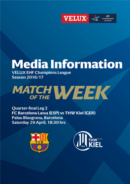 Media Information VELUX EHF Champions League Season 2016/17