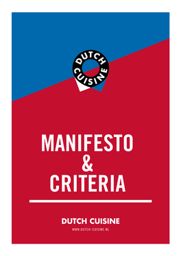 Manifesto & Criteria