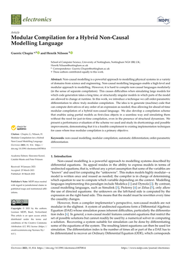 Modular Compilation for a Hybrid Non-Causal Modelling Language