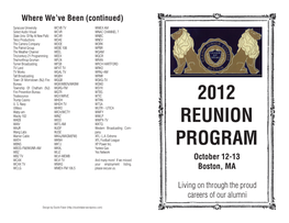 2012 Reunion Program