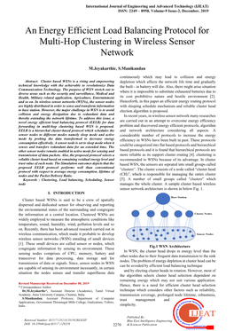 An Energy Efficient Load Balancing Protocol for Multi-Hop Clustering in Wireless Sensor Network