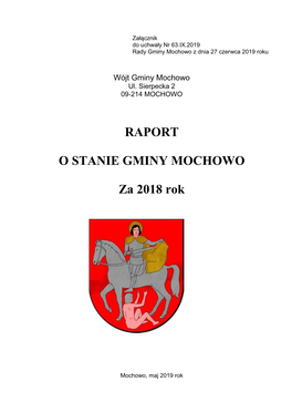 Raport O Stanie Gminy Mochowo Za 2018 Rok