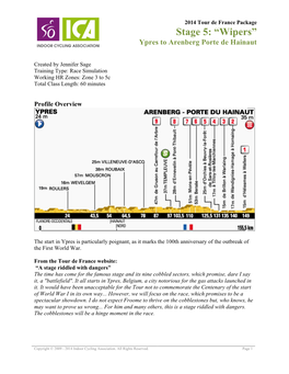 Stage 5: “Wipers” Ypres to Arenberg Porte De Hainaut