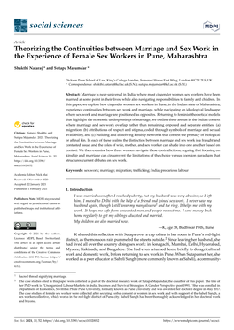 Theorizing the Continuities Between Marriage and Sex Work in the Experience of Female Sex Workers in Pune, Maharashtra