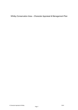 A Character Appraisal of Whitby CWH Page 1 Document Title: Whitby Conservation Area – Character Appraisal & Management Plan