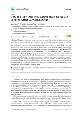 How and Why Does Intra-Metropolitan Workplace Location Affect Car Commuting?