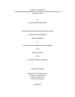 A Spatial Analytical Approach to the Local Impact of the Roman Army on the Northern Frontier