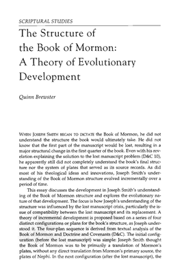 The Structure of the Book of Mormon: a Theory of Evolutionary Development