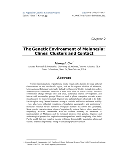 The Genetic Environment of Melanesia: Clines, Clusters and Contact