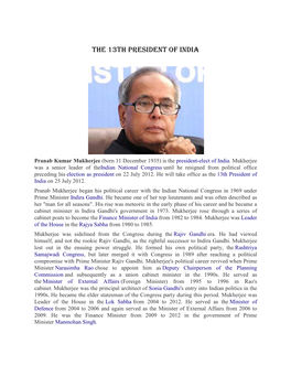 The 13Th President of India