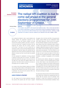 GENERAL ELECTION in GREECE 20Th September 2015