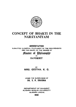 Concept of Bhakti in the Narayaniyam