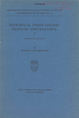 ASHURBANIPAL I Oi.Uchicago.Edu