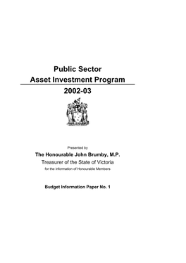 Public Sector Asset Investment Program 2002-03