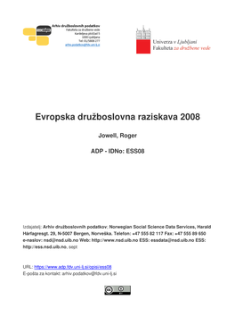 Evropska Družboslovna Raziskava 2008