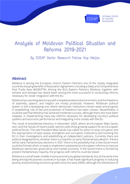 Analysis of Moldovan Political Situation and Reforms 2019-2020