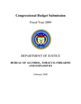 Congressional Budget Submission